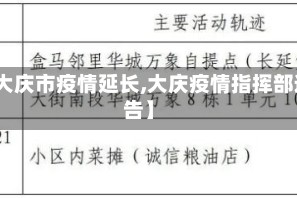 【大庆市疫情延长,大庆疫情指挥部通告】