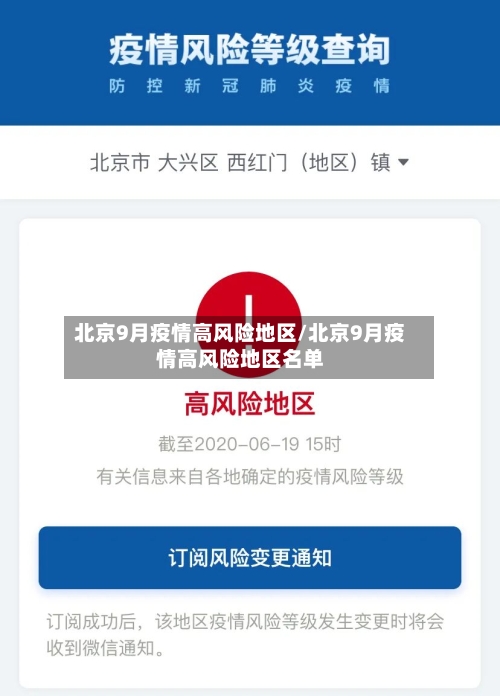 北京9月疫情高风险地区/北京9月疫情高风险地区名单-第3张图片