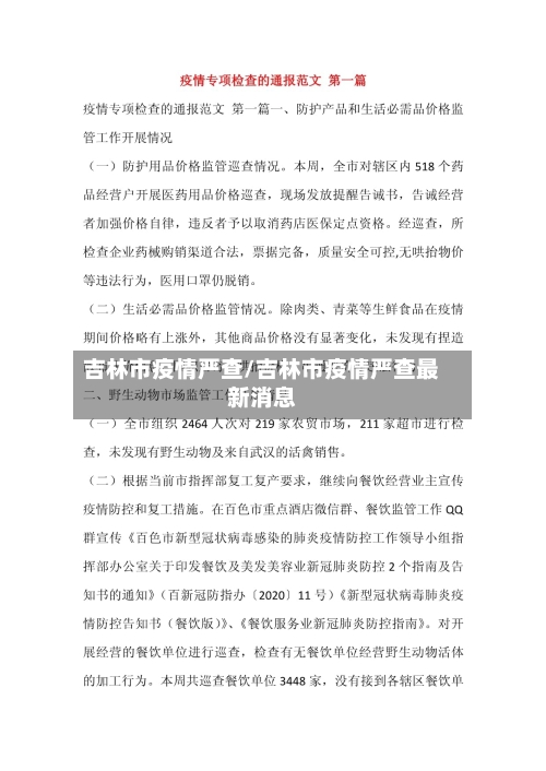 吉林市疫情严查/吉林市疫情严查最新消息-第1张图片