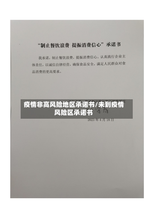 疫情非高风险地区承诺书/未到疫情风险区承诺书-第2张图片